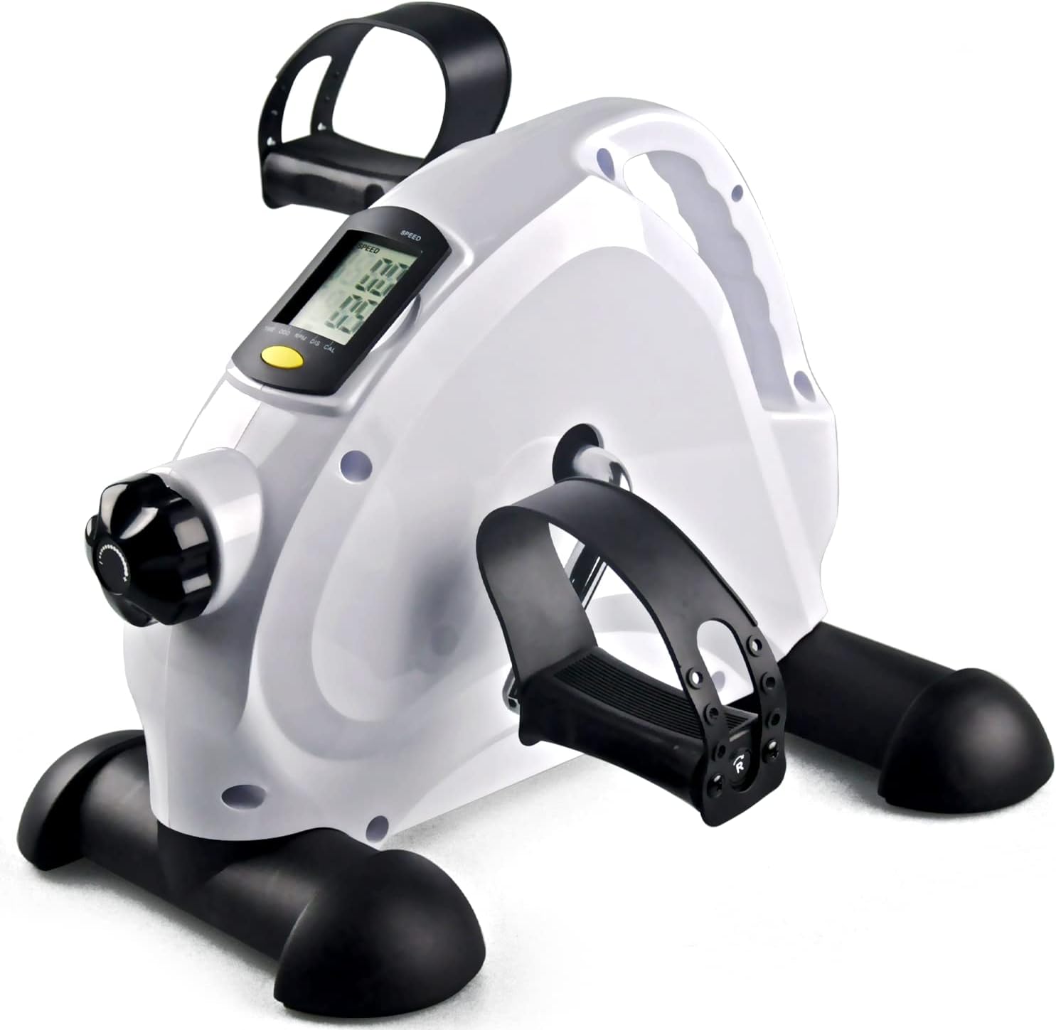 Under Desk Bike Pedal Exerciser - Portable Mini Exercise Bike Desk Cycle for Legs/Arms Exercise, Foot Pedal Exerciser for Seniors with LCD Screen Display