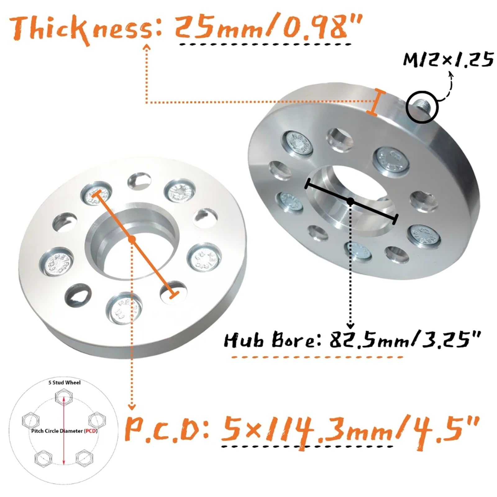 Forgé pour Jeep pour Wrangler YJ TJ pour Mustang pour Ford pour Ranger 5 entretoises de roue