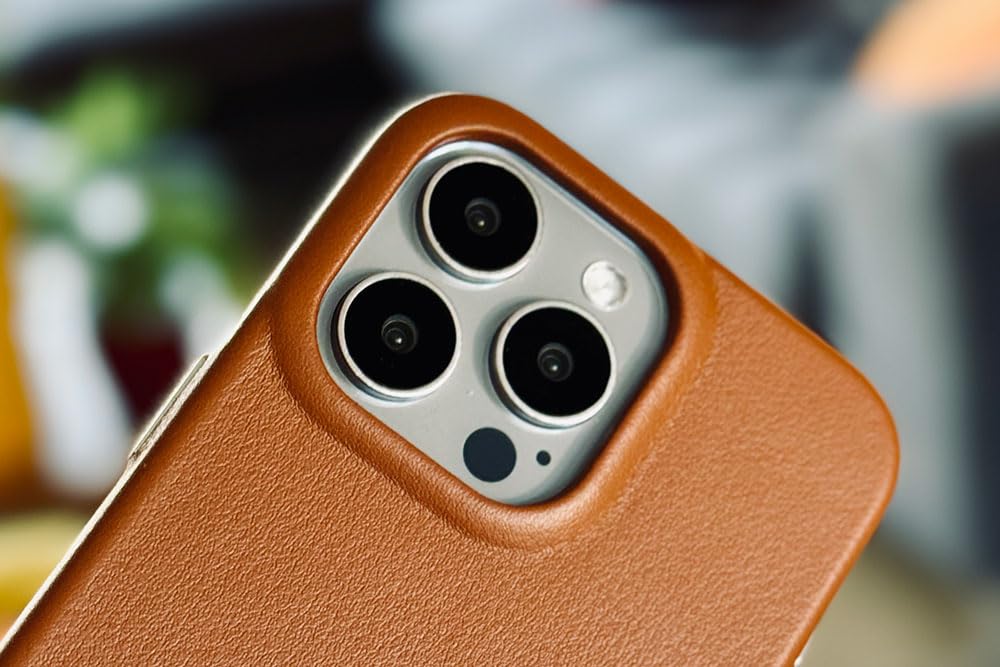 NOVADA Custodia In Vera Pelle Pieno Fiore Per IPhone 15 Pro – Compatibile MagSafe, Colore Napa Tan, Protezione Anticaduta - 3