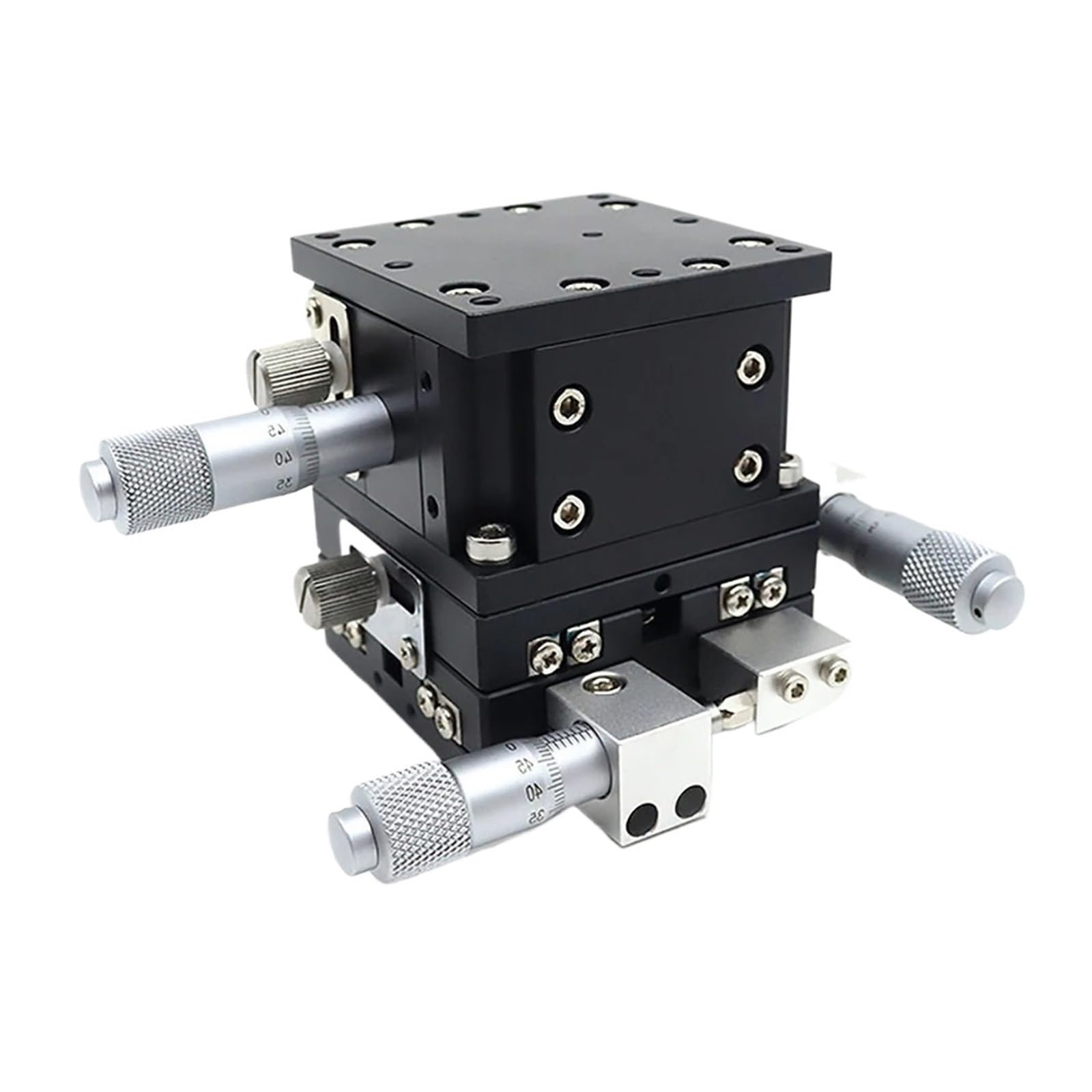 MYXJGNAIY XYZ Axis 90 * 90mm LD90-LM-2, Sliding Table Manual Displacement Platform, Linear Stage Sliding, XYZ Double Cross Rail