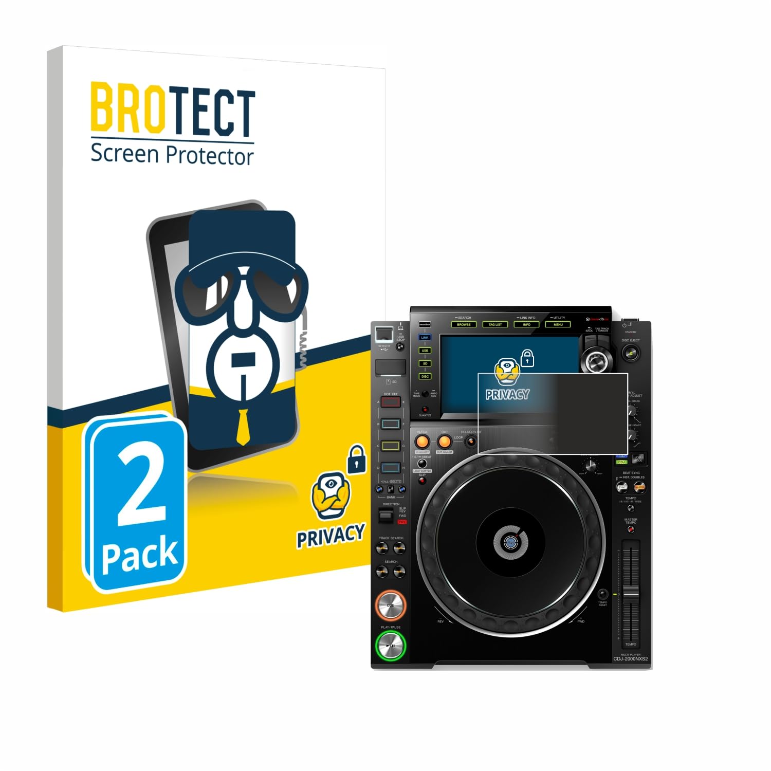 brotect (2 Pack Privacy Screen Protector Compatible with Pioneer CDJ-2000NXS2 [Anti-Spy, Protection-Film, Blue Light Filter]