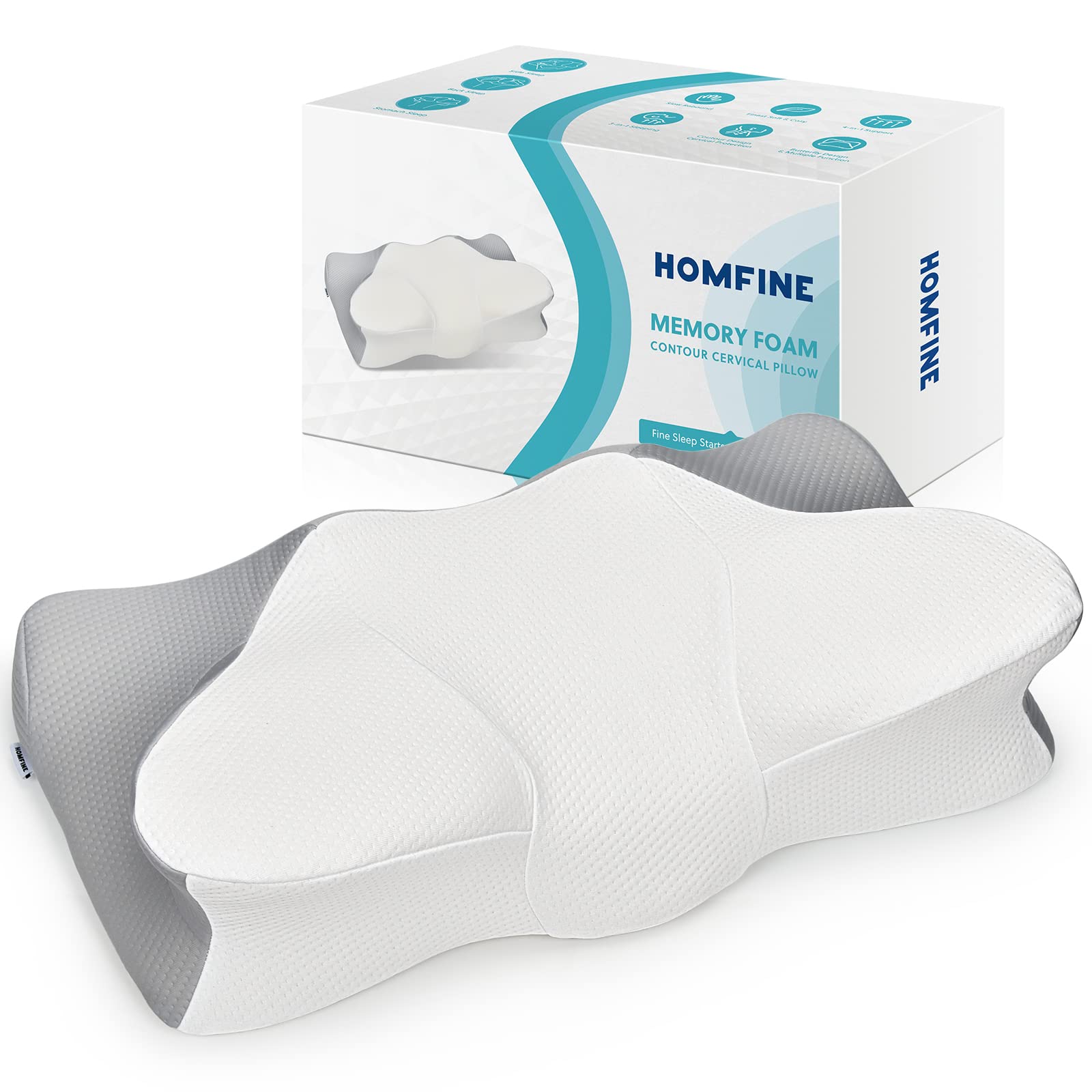 Buy HOMFINE Cervical Memory Foam Pillow Ergonomic Contour Pillow for