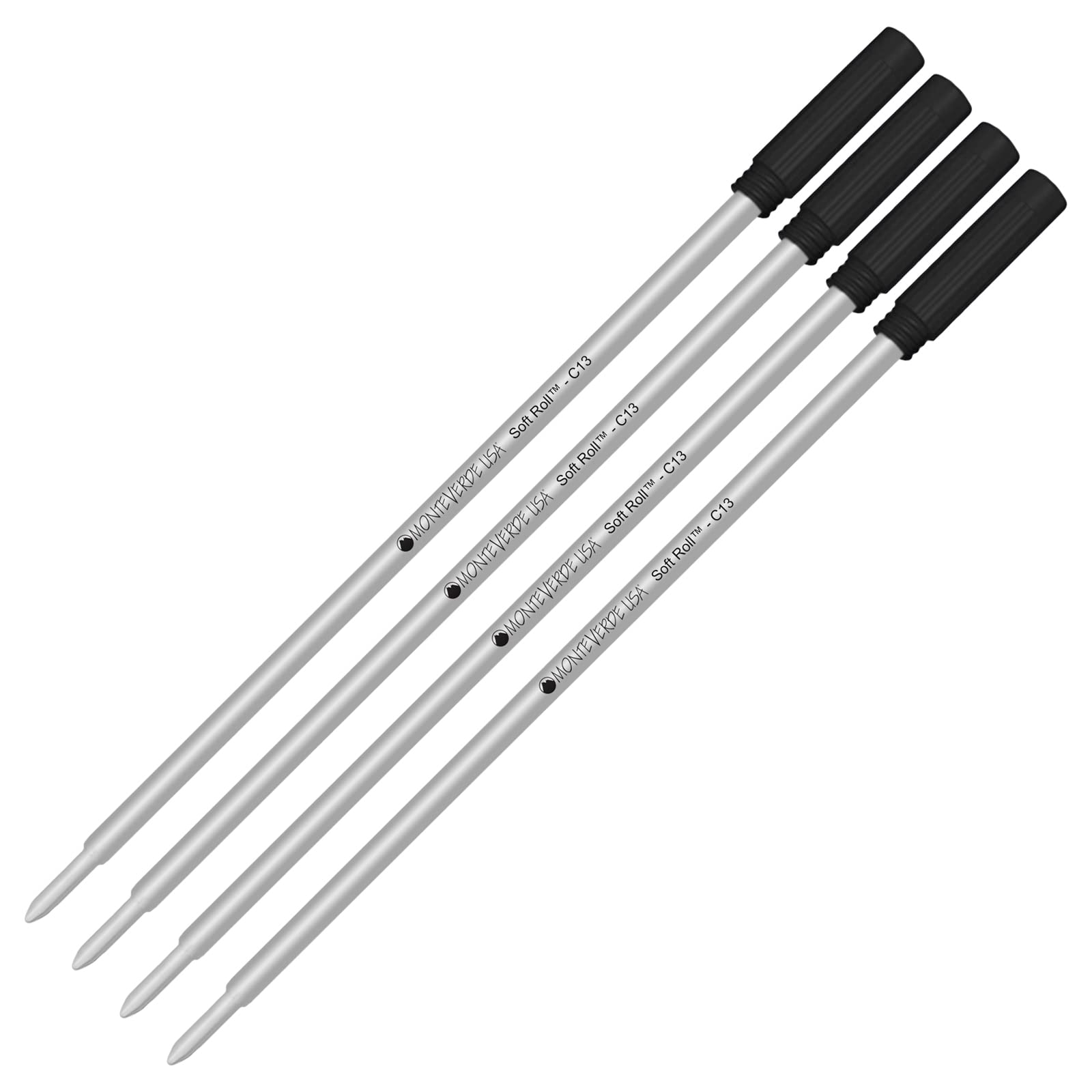 4 Pack – Schwarz Soft Roll von Monteverde Kugelschreiber für Cross Kugelschreiber