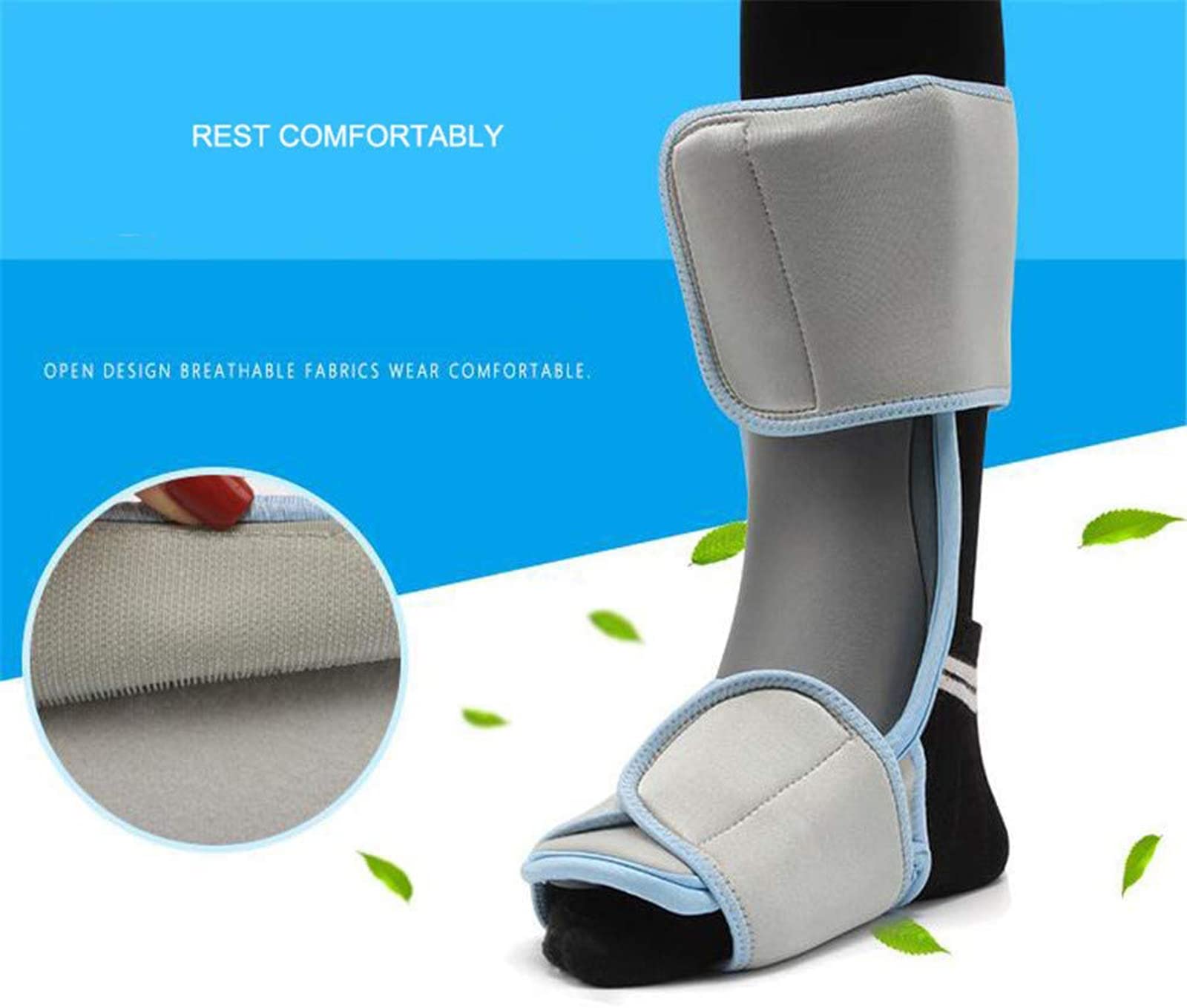 CUSMA Férula Nocturna para Fascitis Plantar, Soporte De Pierna Suave, Inmovilizador Ortopédico para Dormir, Bota Elástica, Espolón En El Talón, Dolor En El Pie