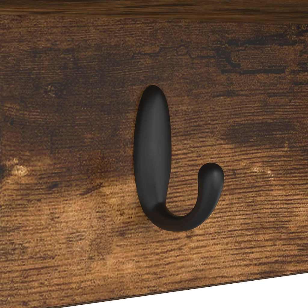 vidaXL Wandmontierter Kleiderständer Räuchereiche 100 x 16 x 26 cm, Moderner Wandgarderobe, praktische Ablage für den Flur, platzsparender Stauraum, stylische Möbel-Lösung