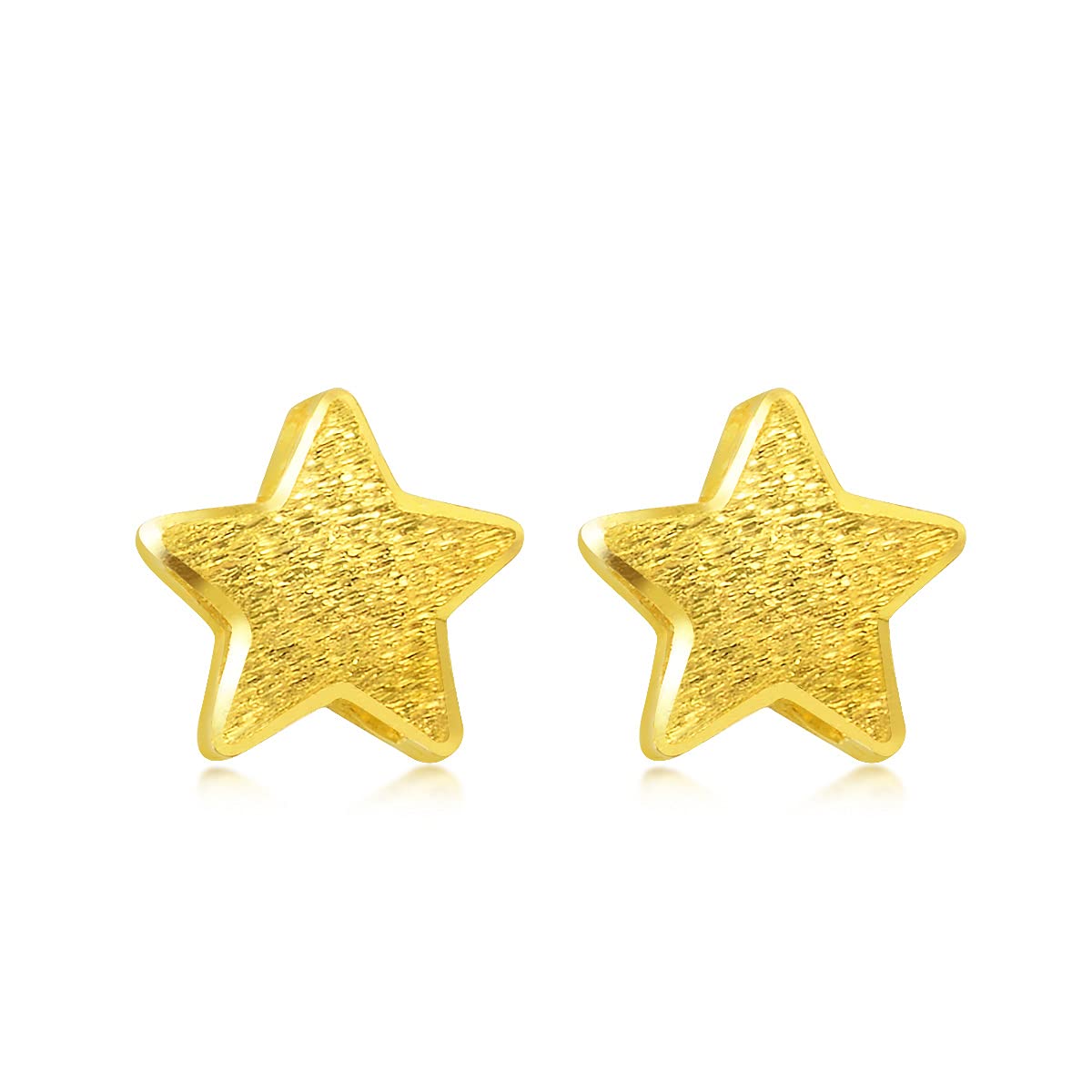 Chow Sang Sang 999.9 24K Solid Gold Price-by-Weight Gold Star Earrings for Women 69449E
