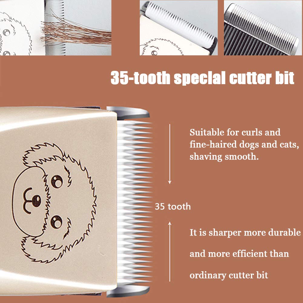Dog Clippers Dog Grooming Kit, Ricaricabile A Basso Rumore Tranquillo Elettrico Pet Rasoio, Professionista Del Cane Tosatrici Clippers Cordless Con Pettine Guide, Forbici, Pettine, Kit Per Unghie