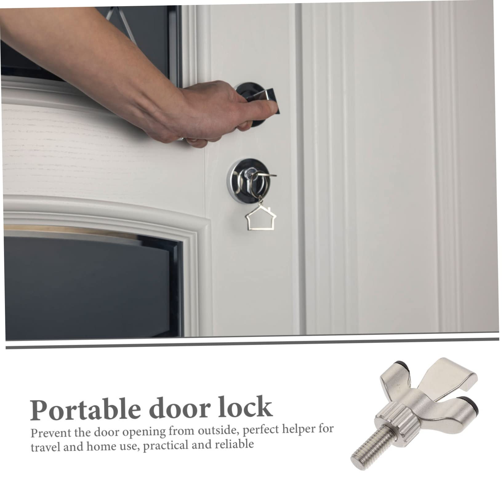 Butée de Sécurité de Porte Portable en Alliage de Zinc Argenté