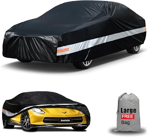 Aoulette Funda impermeable para automóvil para todo tipo de clima, ajuste universal Chevrolet Corvette, Honda InsightCivic, Toyota Corolla, Hyundai