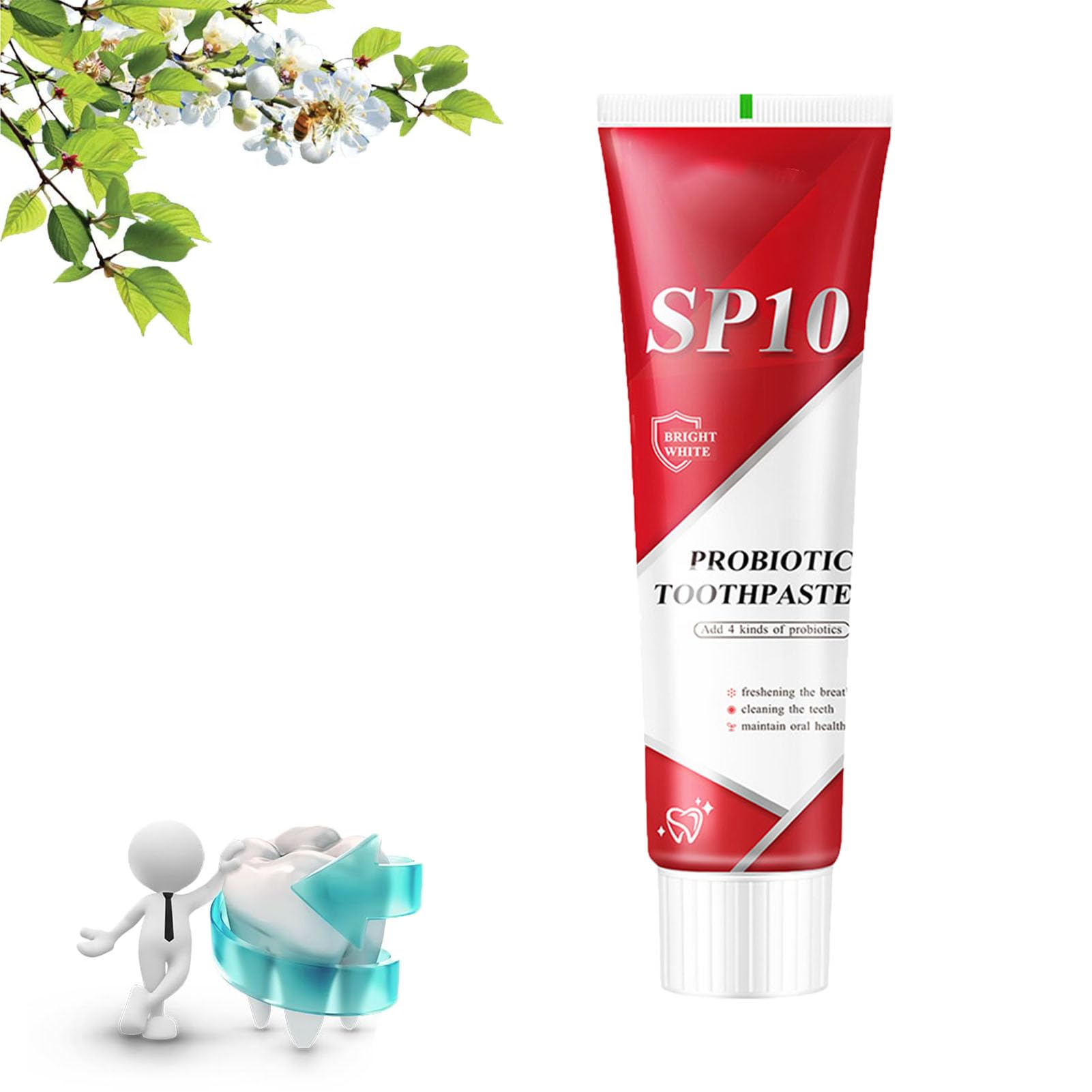 Tiksec SP 10 Probiotic Whitening Toothpaste Probiotics Bright White Ultra Whitening Fresh Breath Deep Cleaning Care 3 4