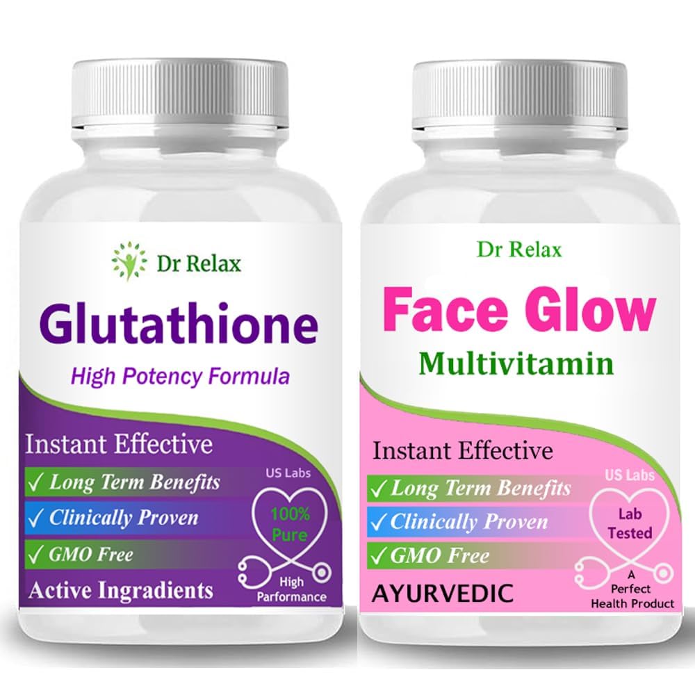 Effective Glutathione & FaceGlow Multivitamin Capsules – Rich in Antioxidants with Vitamin C & E for Natural Glow & Brightening Look | Collagen Veg Supplement - Better To Tablets