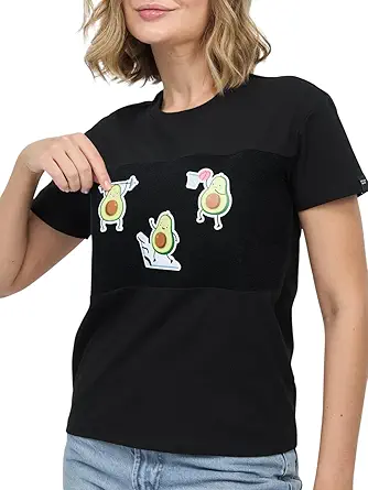 Women's Cotton T-Shirts with Stickers XL
