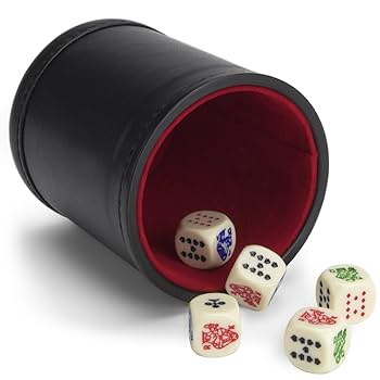 MayMay★ダイス Amazon | Bundle of 5 Professional Dice Cups - Red Felt-Lined
