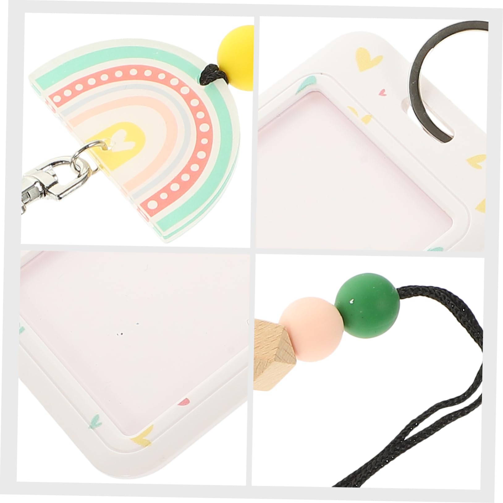 jojofuny 4 Set Badge con Laccetto Id in Silicone e Zinco Custodia Protettiva Scorrevole per Personale Studenti e Medici Leggero e Compatto