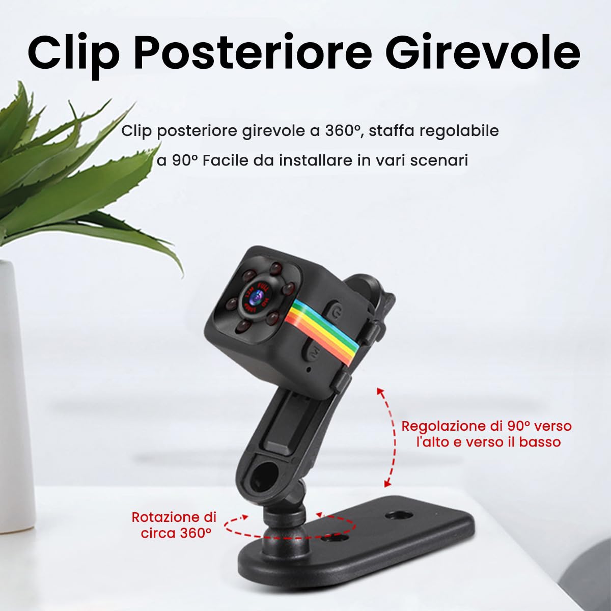 Bextgoo Mini Telecamera Senza Wifi, 1080P FHD Telecamera Spia con Scheda di TF da 32 GB, Microcamera Senza Fili Videocamera Sorveglianza Per Auto/Casa/Esterna/Interna(Nero) - 5