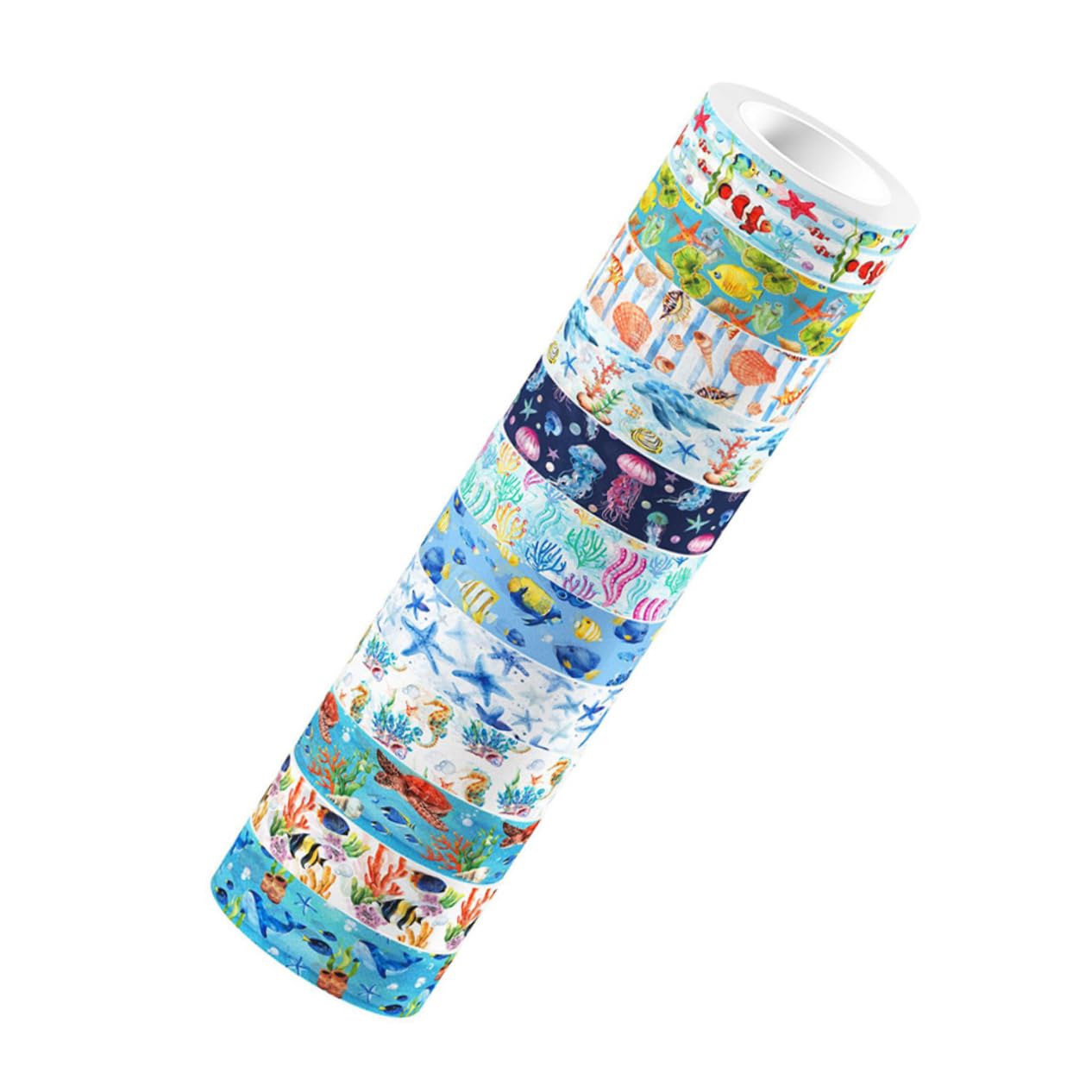 NUOBESTY 5 Pegatinas Washi Tape De Animales Marinos Para Proyectos Creativos Decoración De Diarios