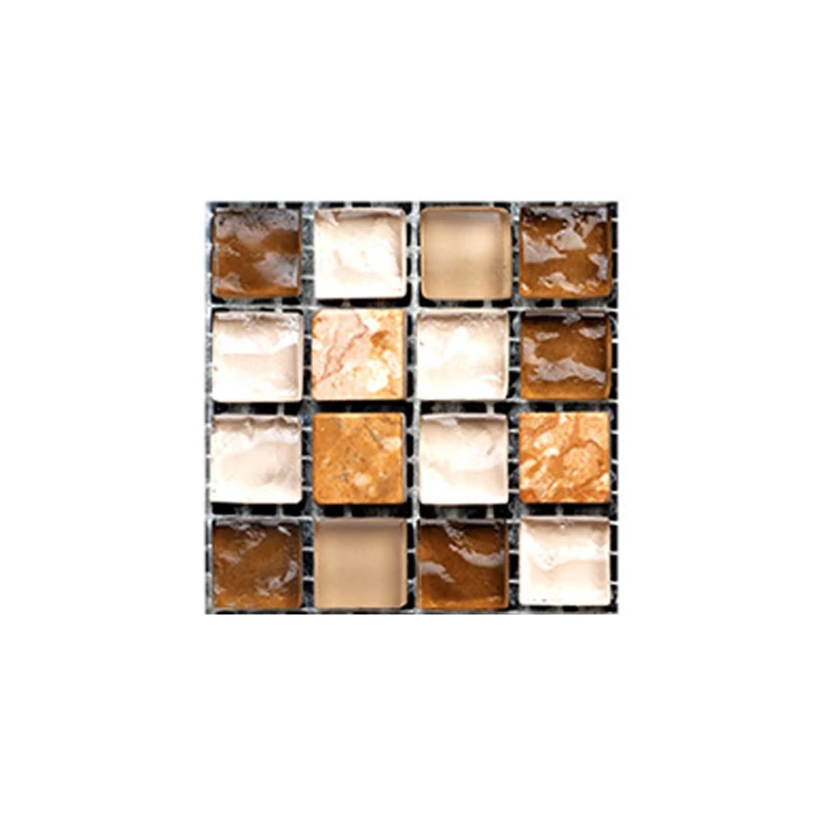 Stick On Tiles 10Pcs Mosaic Sticker Tiles Labelstock Bathroom Floor Tile Adhesive Kitchen Backsplash Chap Worktop Kitchen Decor 10x10cm(2)