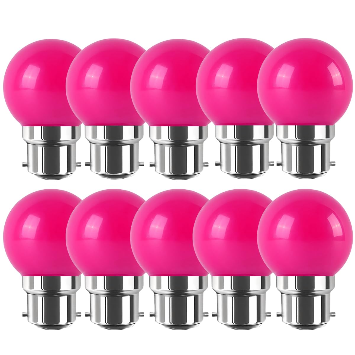 WULUN B22 LED Bulb 2W Equivalent 20W Colored Purple Bayonet Bulb G45 Mini Globe Bulb for Outdoor Terrace Christmas Garland, Pack of 10