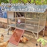 Chicken Pens with Top Made of Galvanized Pipe Clearance Chicken Coops on Wheels Removable Door Design with Egg Collection Area and Perch Platform - Image 3