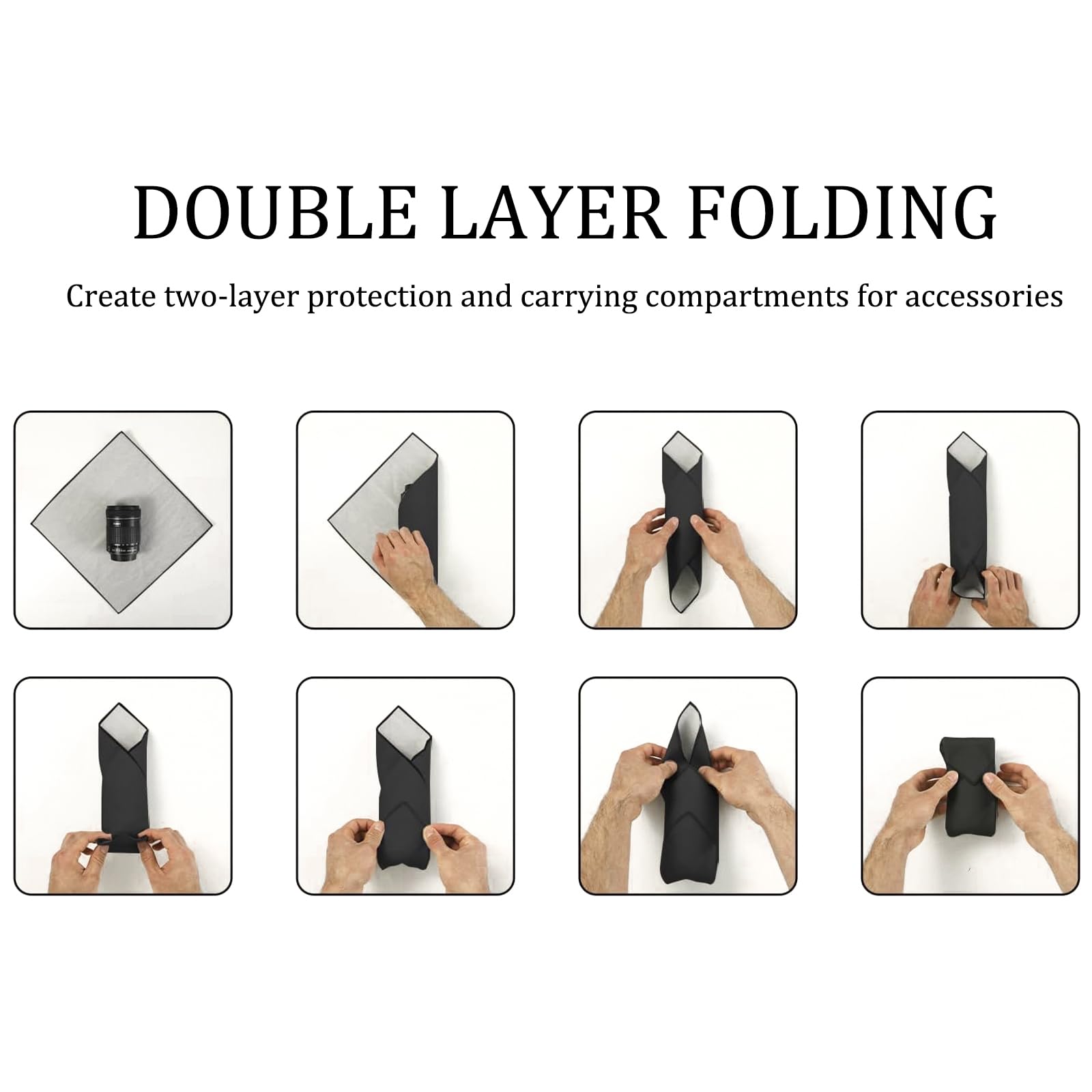 Envoltura protectora para cámara, protector de lente, paño autoadhesivo mágico para DSLR/lente de cámara/teléfono/accesorios, 13.8 x 13.8 pulgadas