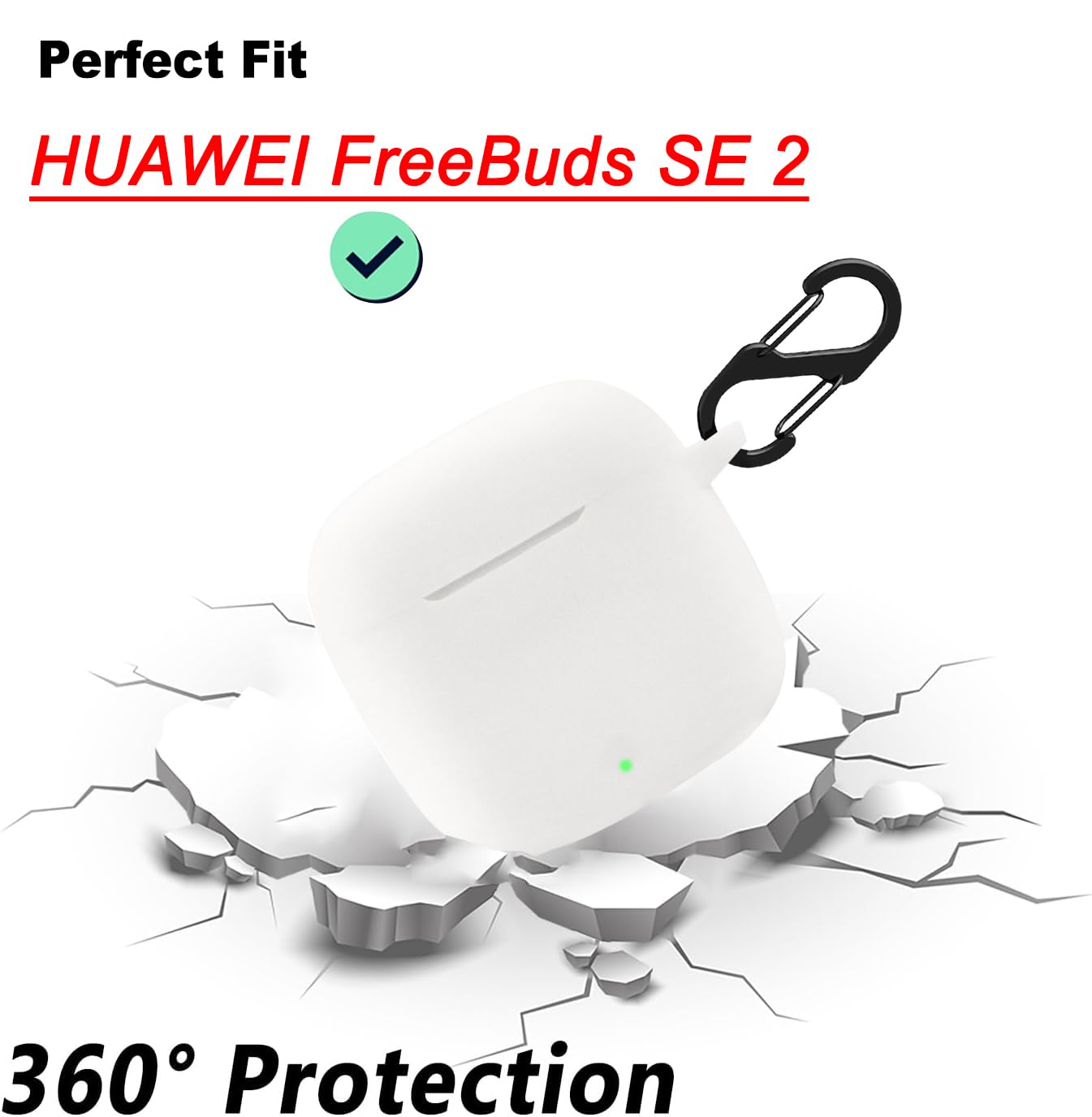 Silikonowe etui do Huawei FreeBuds SE2, odporne na uderzenia etui ochronne i skóra, etui ochronne do Huawei FreeBuds SE 2 z breloczkiem (białe)