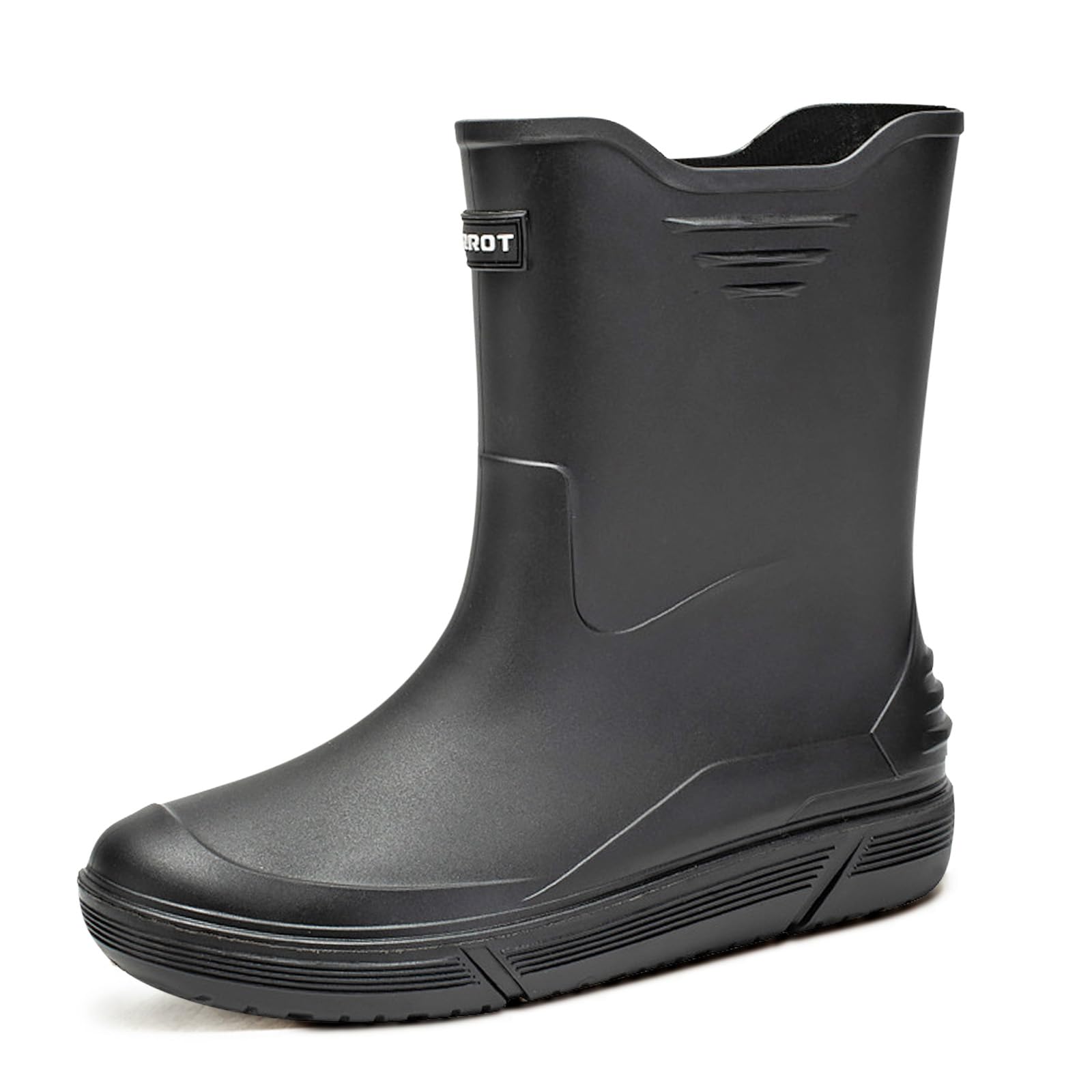 Tmore Rain Boots for Men Waterproof Rubber Boots Mid-Calf Anti-slip Garden Boots Comfort Lightweight Work Shoes Rainboot for Outdoor, Fishing, Hiking, Camping