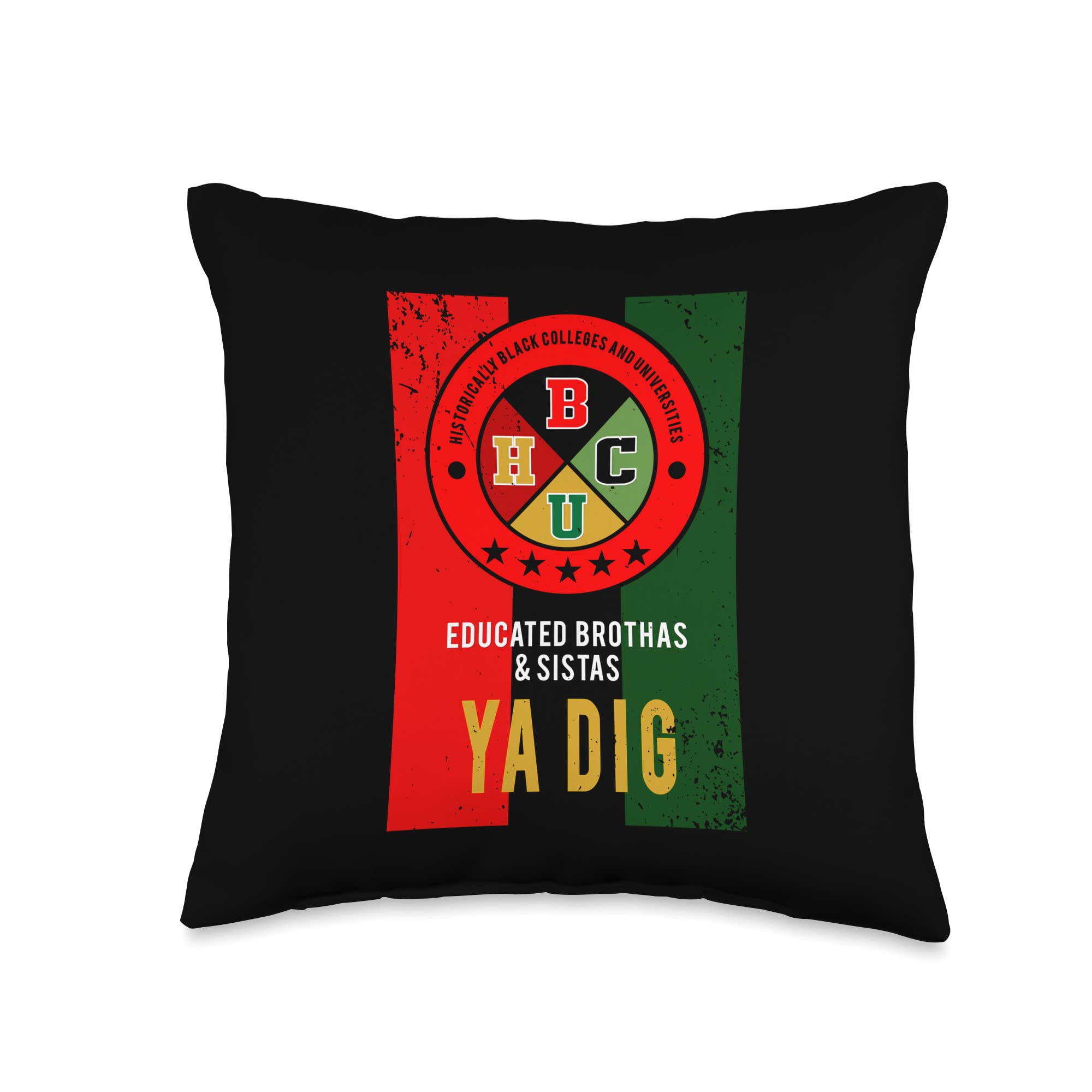 HBCU Apparel African Educated Brothas and Sistas Throw Pillow, 16x16, Multicolor