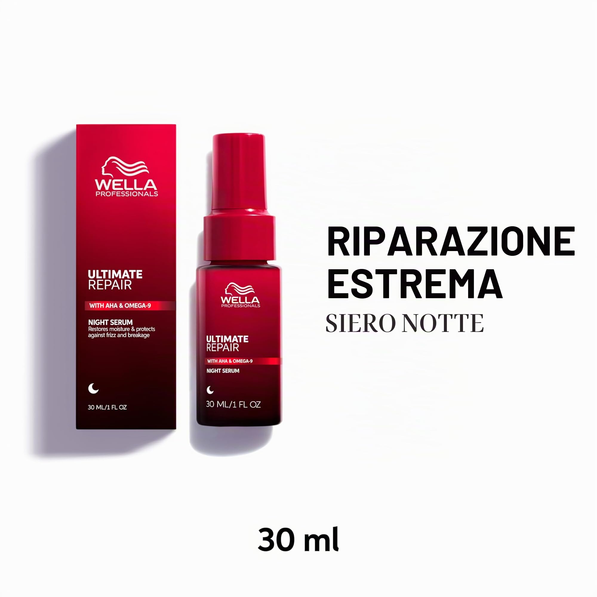 Wella Professionals Siero Notturno per Capelli Ultimate Repair - Siero Senza Risciacquo per Capelli Secchi/Danneggiati - Trattamento Anticrespo (30ml)
