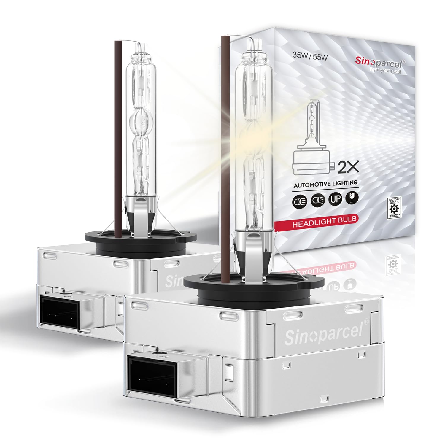Sinoparcel D3S HID Headlight Bulb 4300K Warm White 2PCS