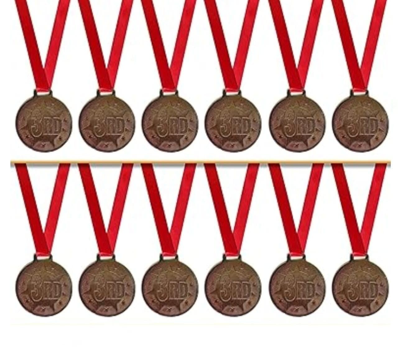Bronze Medal with Ribbon for Sports, School Competitions, Winners & Award Ceremonies (Bronze Pack of 12)-picture-17