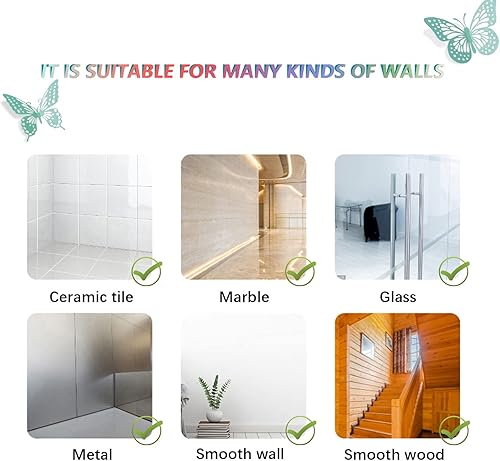 Miniatura 148 de SAOROPEB - Calcomanía 3D de mariposa que brilla en la oscuridad, 24 unidades, 3 tamaños, para decorar techo o pared, suministros de fiesta, 24