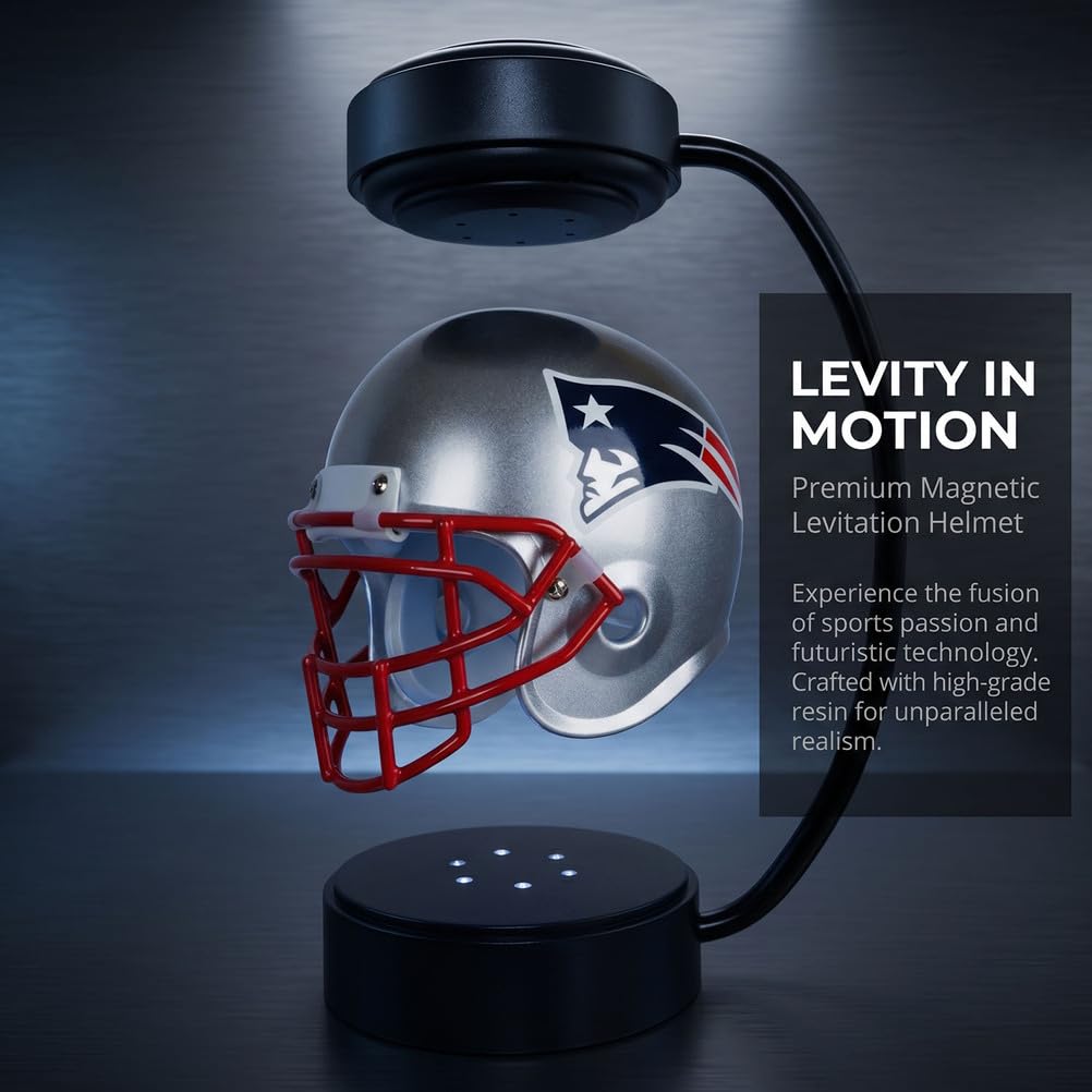 Casco da Football Americano Fluttuante Mini Rotante | Levitazione, Collezionabile Sportivo da Scrivania, Regalo per Tifosi, Regalo per Amici e Alumni, Regalo per Compleanno