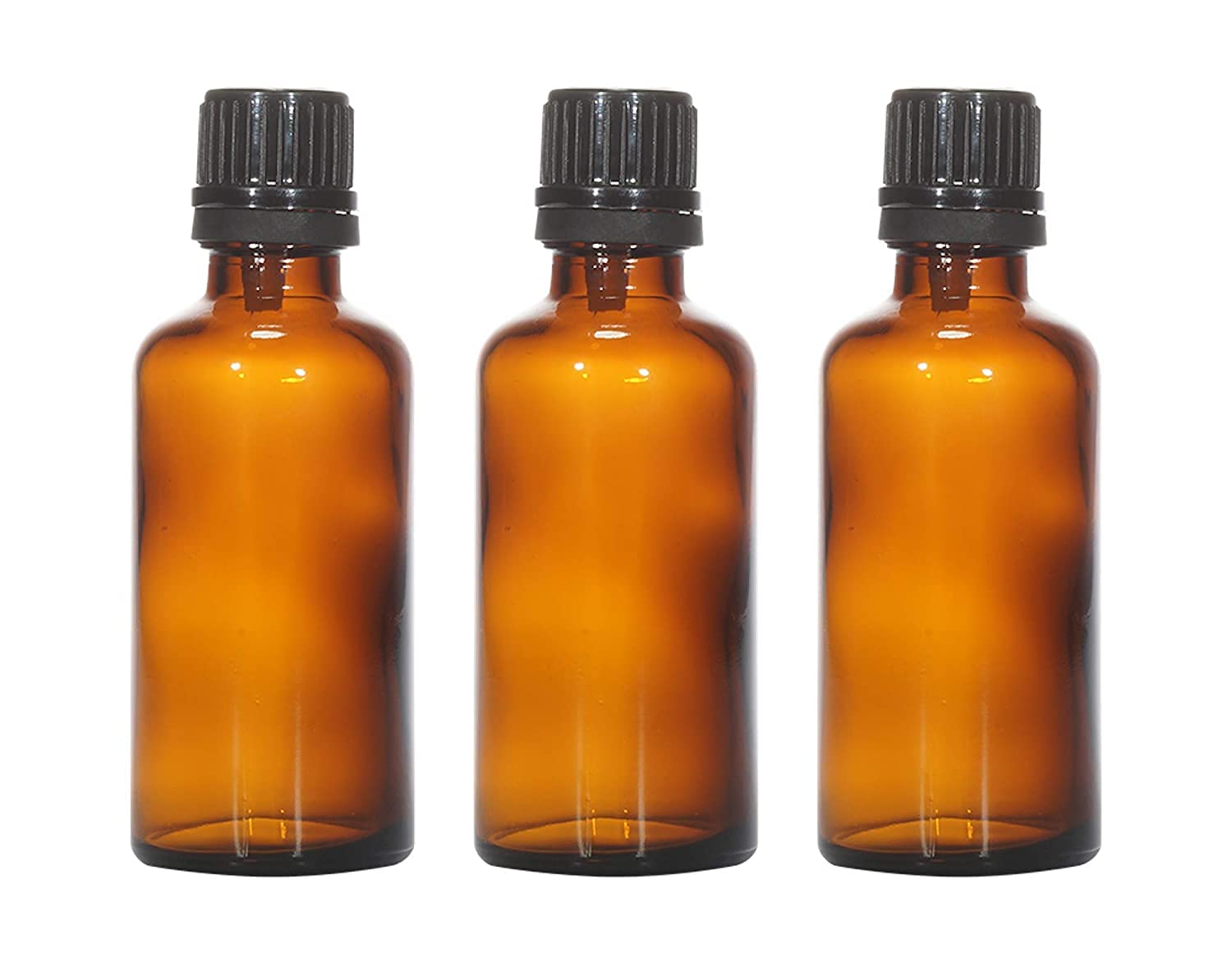 Pack of 12PCS 50ML Amber Round Empty Glass Bottle with Black Cap and Inner White Stopper, Empty Perfume Bottle 50ml for Essential Oils, Liquid, DIY Perfumes, Travelling LEAK PROOF-image-32