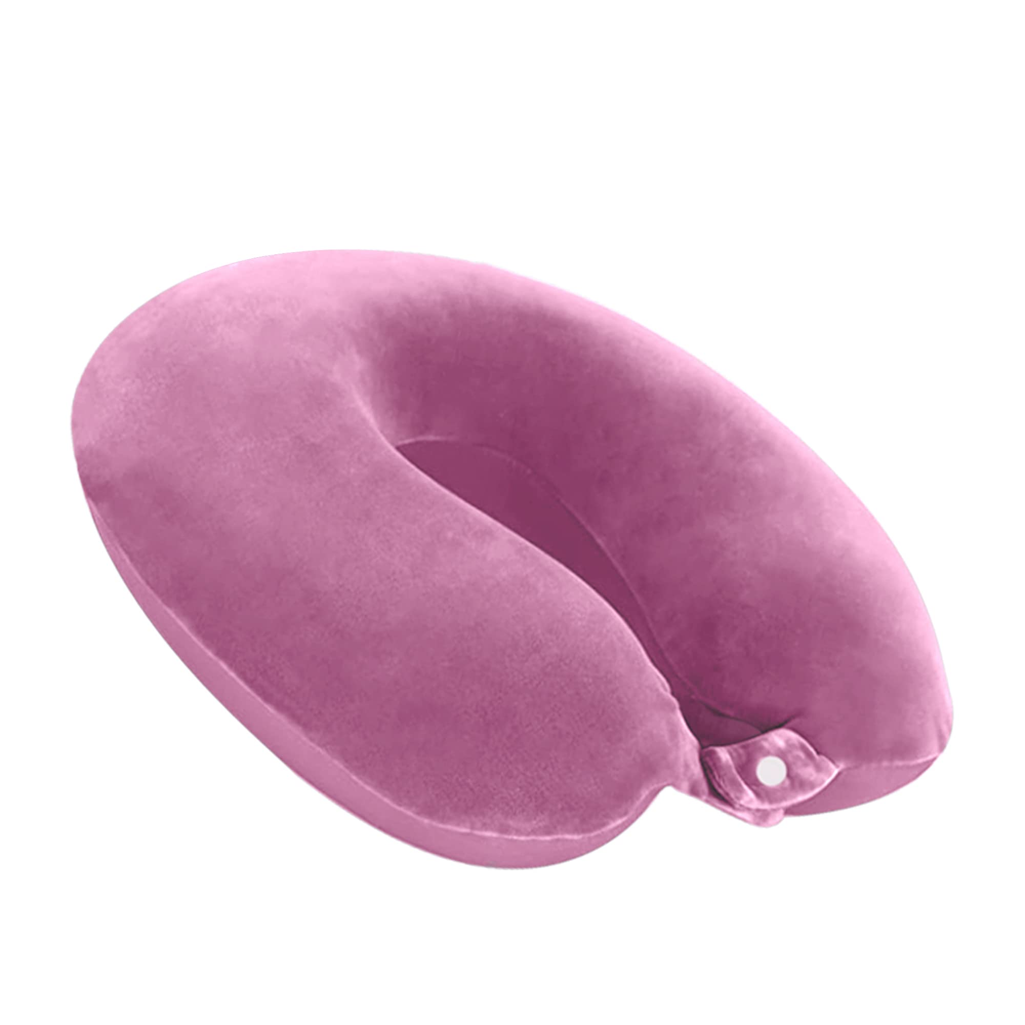 Billebon Extra Soft Memory Foam Luxury Travel Neck Support Rest Pillow with Soft Washable & Removable Cover, Multipurpose Comfortable Travel Pillow for Airplane (Pink Round)