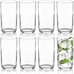 Berglander Highball Ensemble de lunettes 4pc, 14 oz Tall PET Verres Collins, coupes en verre réutilisables, verre à bar pour boissons, bière, jus, lait, mojito, boisson froide