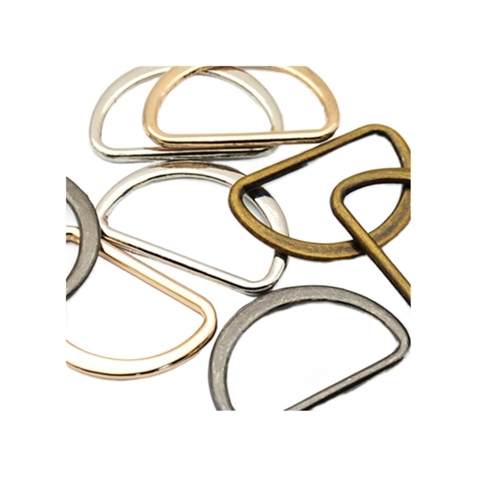 Wytrzymały szekla D, 60 sztuk/partia 1 Cal 25mm metalowe płaskie stop D pierścień regulowane klamry DIY akcesoria torba na buty pasek parciany(Antique Brass)