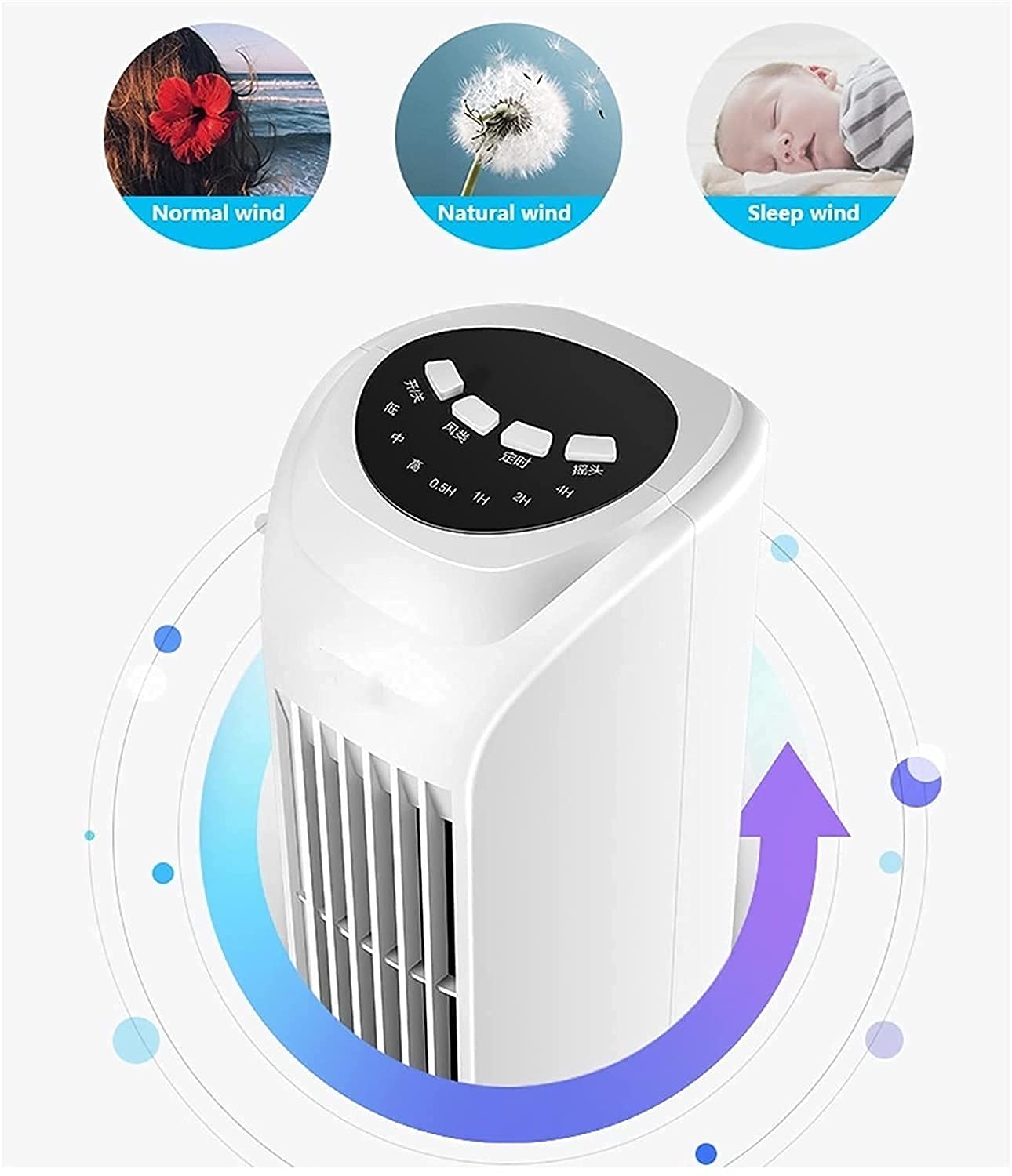 MU Oscylacyjny wentylator kolumnowy z pilotem zdalnego sterowania, elektryczny wentylator podłogowy, 3 prędkości nawiewu, przenośny wentylator wieżowy do sypialni, biura, domu, wysokość 80 cm