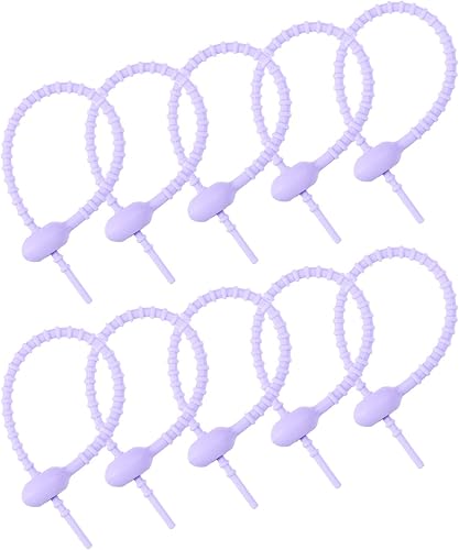 MECCANIXITY Paquete de 20 bridas de silicona reutilizables de 6 pulgadas para el hogar, oficina, cocina, organizador de bolsas de alimentos, gestión