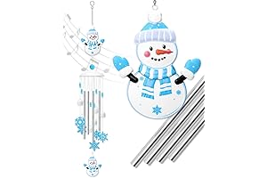 Tuitessine Snowman Wind Chime for Outside, Wind Chimes with Metal Bells &...