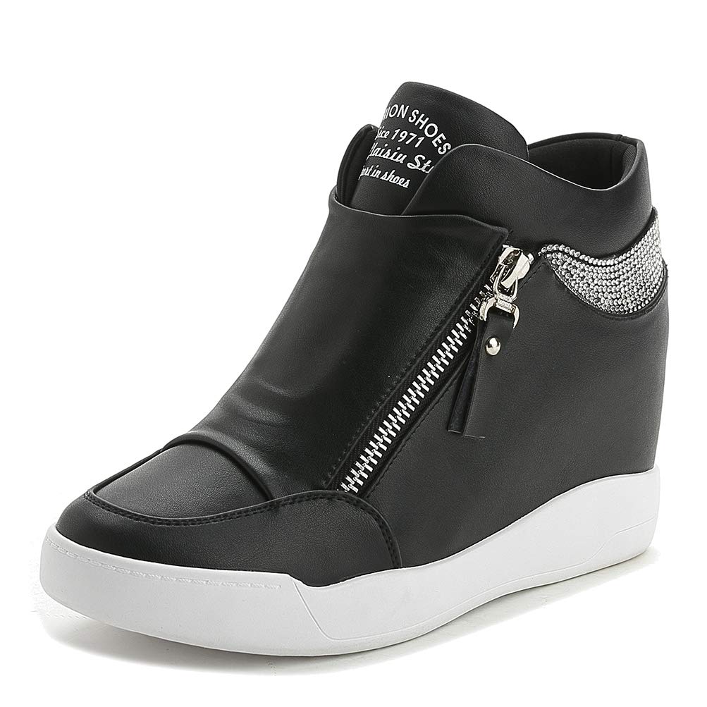 Sneakers Alte con Zeppa nascoste da Donna Scarpe da Ginnastica con Plateau Scarpe da Ginnastica con Plateau PU Scarpe Sportive con Zeppa