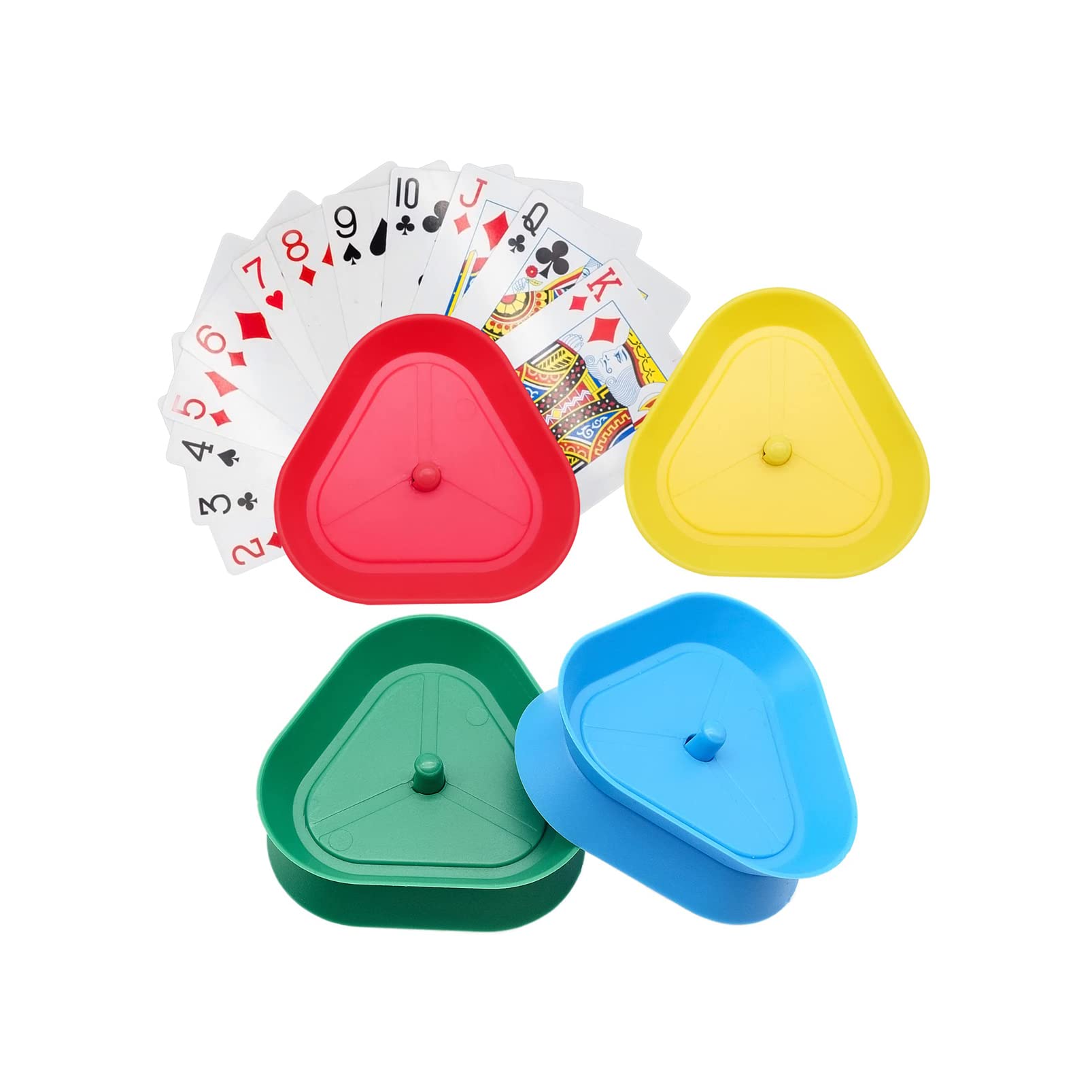 Triangle Shaped Hands Free Playing Card Holder, Triangle Shaped Game Accessories Kids and Senior Gaming Aids for Party or Family Game Night