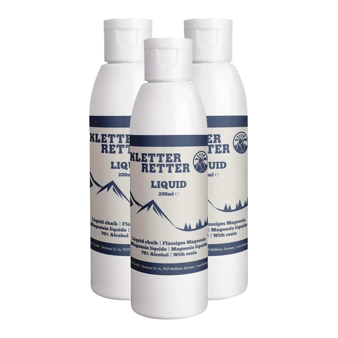 Flüssiges Magnesia 200ml - Liquid Chalk - 3er Packung - Neue Formel: Dicker und Leichter anzuwenden