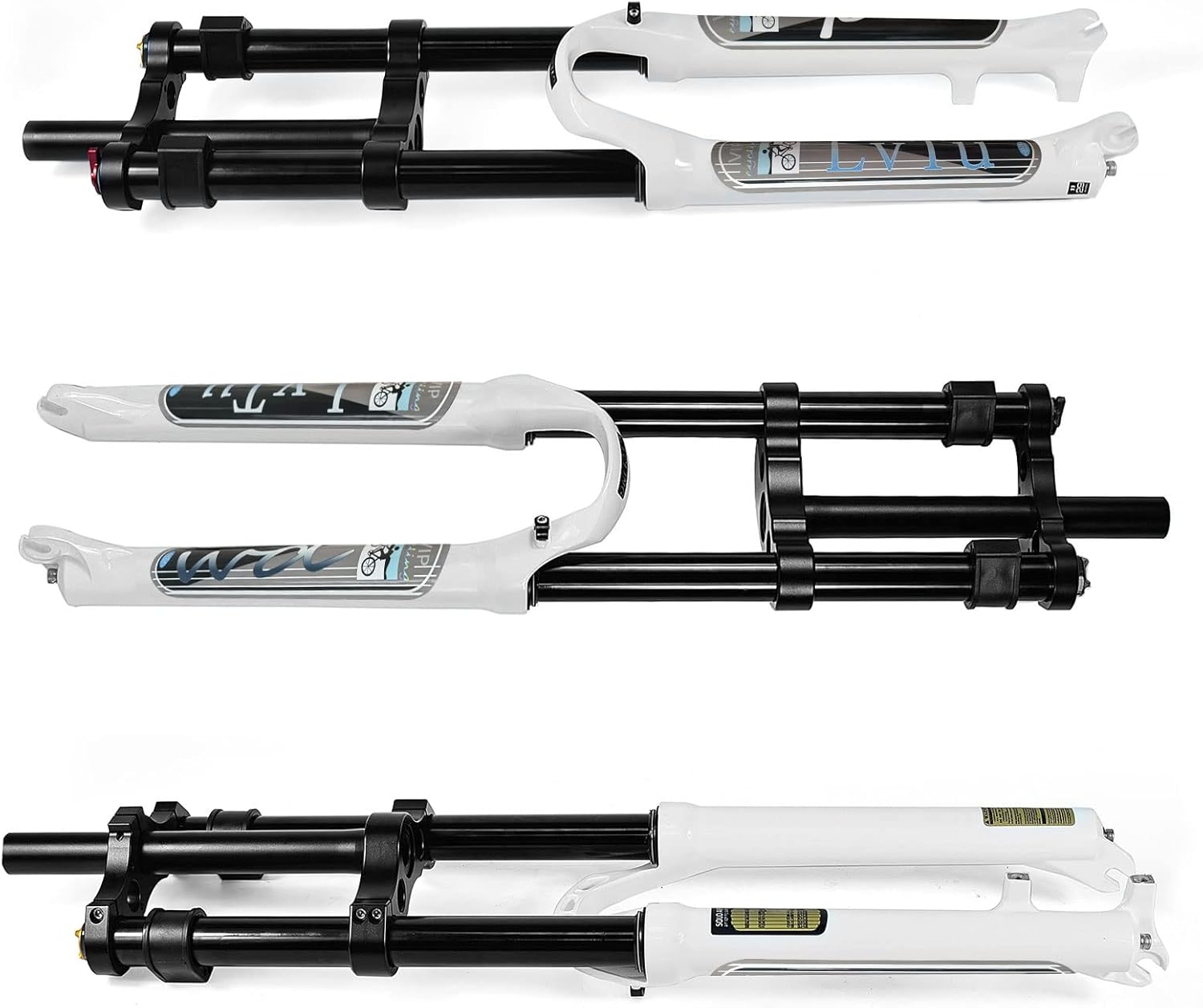 180mm Air Fork Double Crown for Downhill MTB | Lockout & Rebound Adjust | Fits 26/27.5/29" Wheels | 9x100mm QR | Straight 1-1/8" Steerer | DH & Enduro Fork(26 inch)