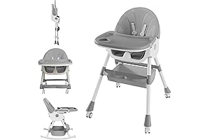 Rabbit Rustler Foldable High Chair for Babies and Toddlers with Double Removable...