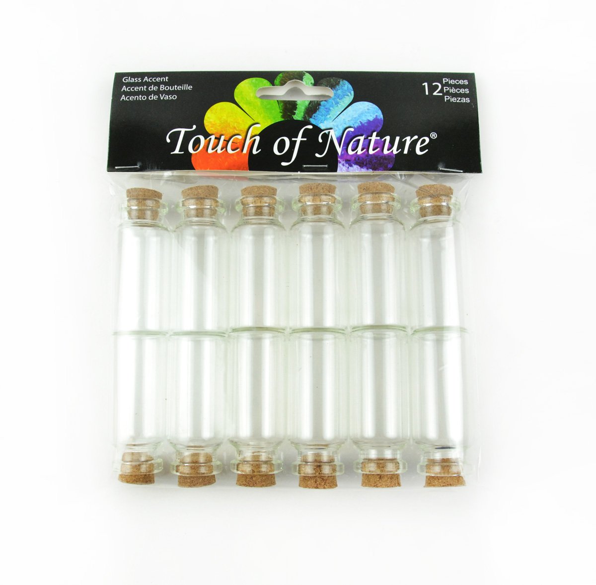 Touch of Nature 12 Stück Mini Glas Ampullen mit Kork, 5,7 cm