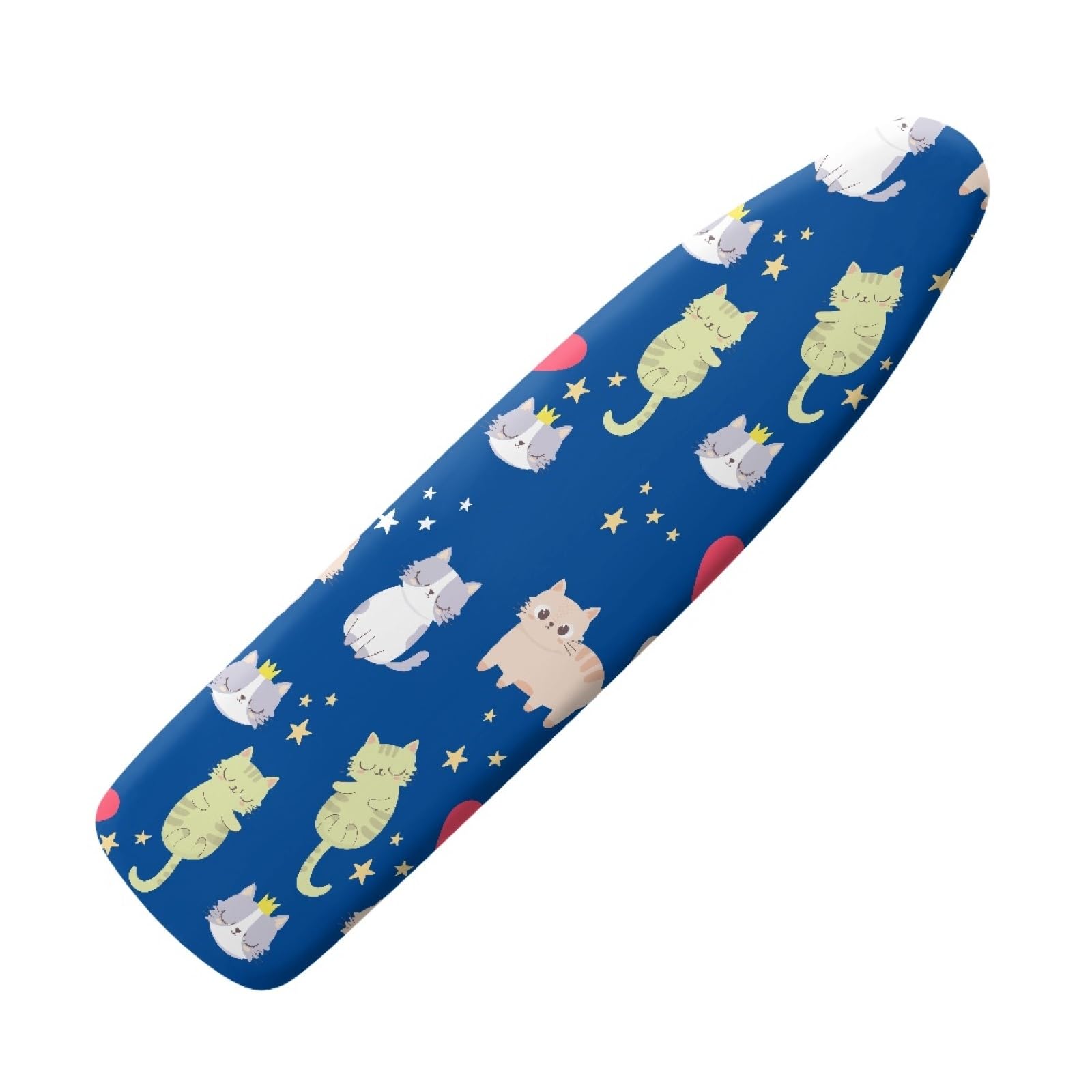 Ironing Board Covers 125 x 45 Elasticated Cute Cat with Padding, Easy Fit and Resists Scorching,Bungee Elasticated Ironing Board Covers Large, Easy Placement