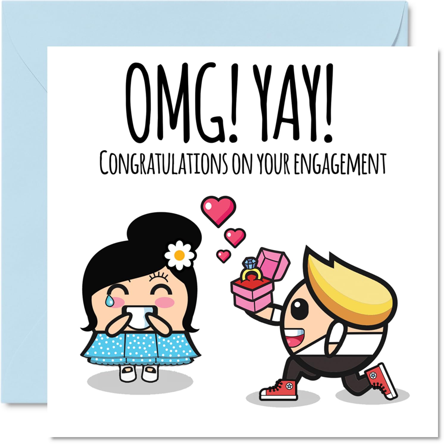 Engagement Cards for Couples - Congratulations on your Engagement - Congrats Well Done Card, Gifts for Fiance Fiancee, 145mm Marriage Greeting Cards Wedding