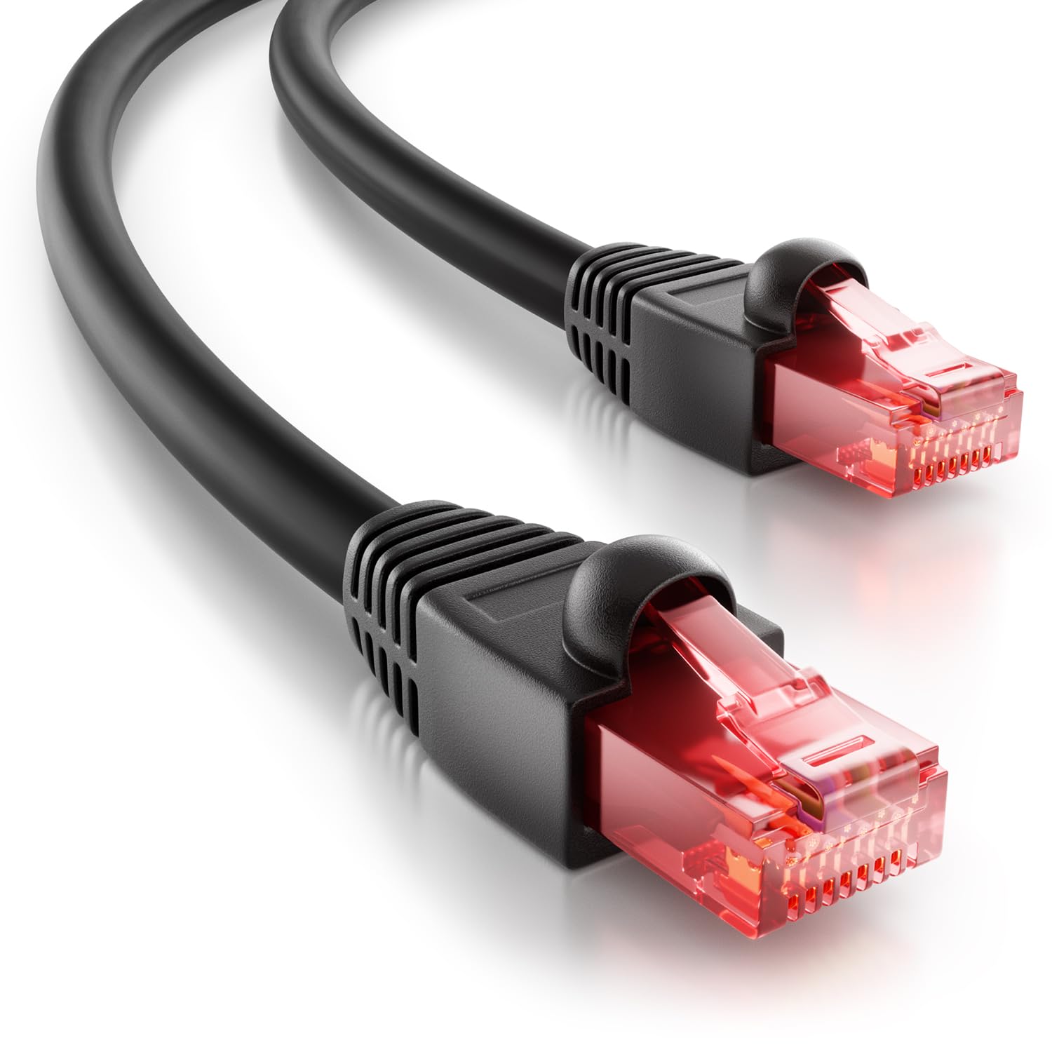 deleyCON 30m Câble Réseau CAT6 Outdoor pour Extérieur RJ45 Fiche Ethernet LAN DSL Câble Patch - Résistant AUX Intempéries - pour PC, TV, Caméra, PoE, Camping et plus Encore