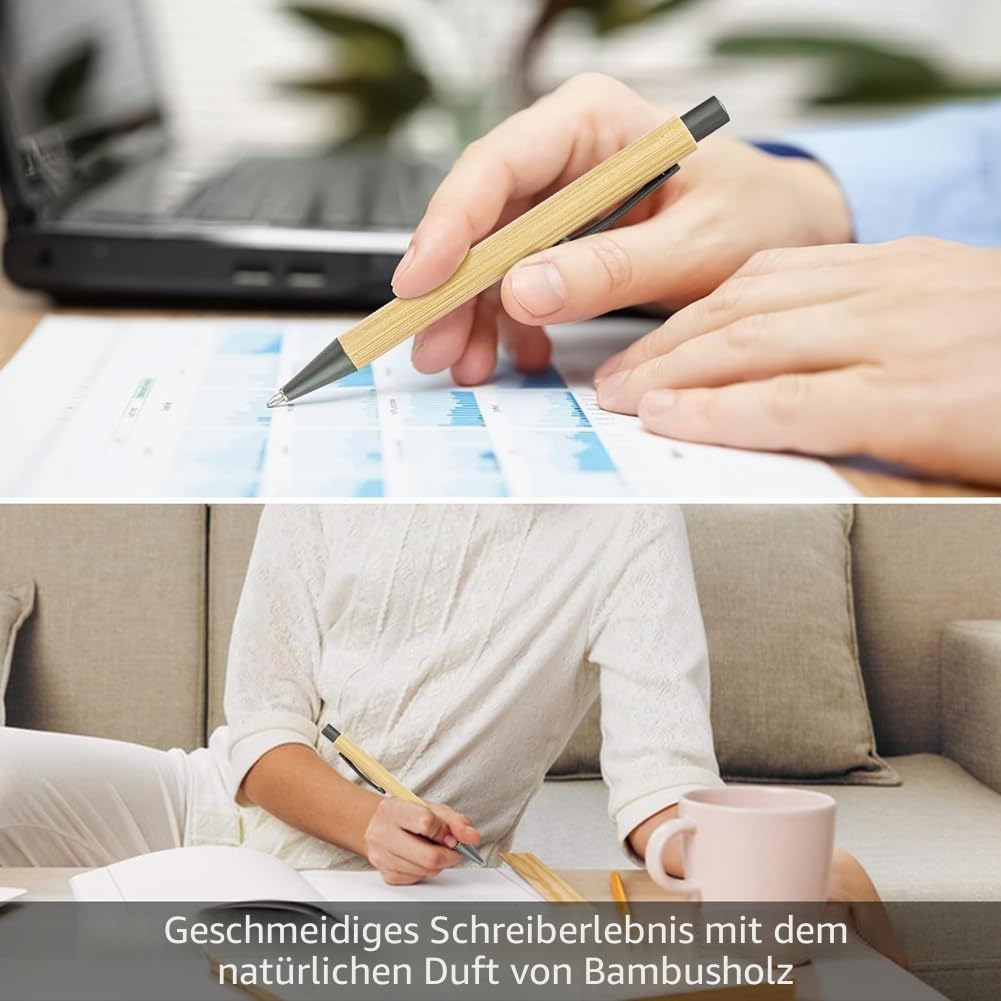 100 Stück Bambus-Stifte, Großpackung, Bambusstifte, Gravur, Kugelschreiber, Geschenkstift, Großpackung, Hohe Qualität