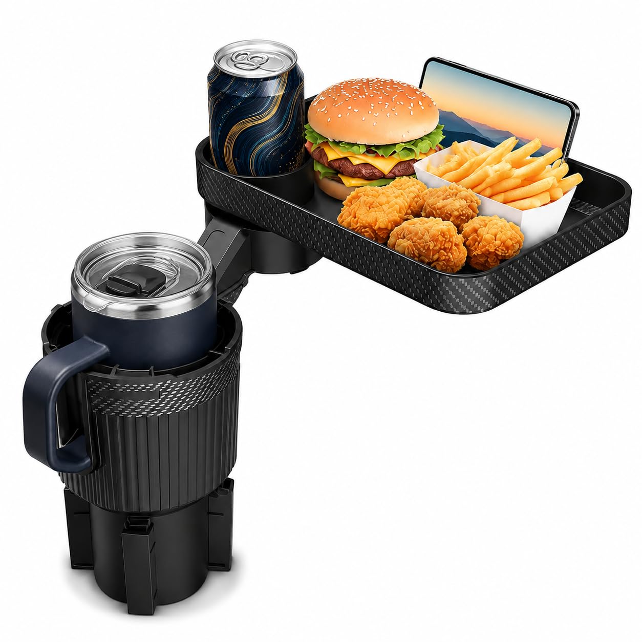 Photo 1 of NEVERLAND Car Cup Holder Expander with Tray - 10" Rotating Surface